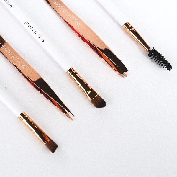 Set 5 ustensile pentru stilizarea sprancenelor, rose gold