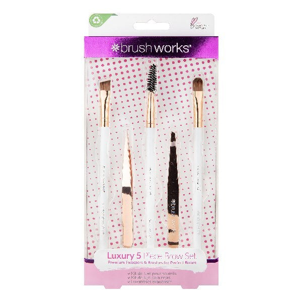Set 5 ustensile pentru stilizarea sprancenelor, rose gold