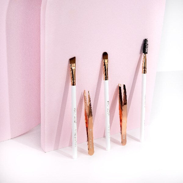 Set 5 ustensile pentru stilizarea sprancenelor, rose gold