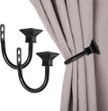 Accesoriu fixare draperie, perdea, metalic, negru, set de 2