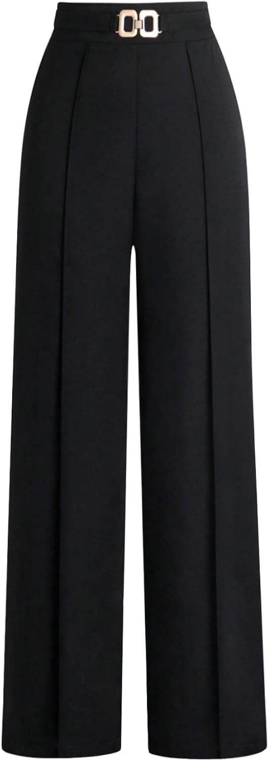 Pantaloni dama, elastic, casual lungi negru, L