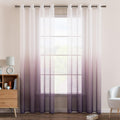 Perdele EMEMA cu inele, semi-transparente, modern, set de 2, 140x260 cm, gradual alb mov
