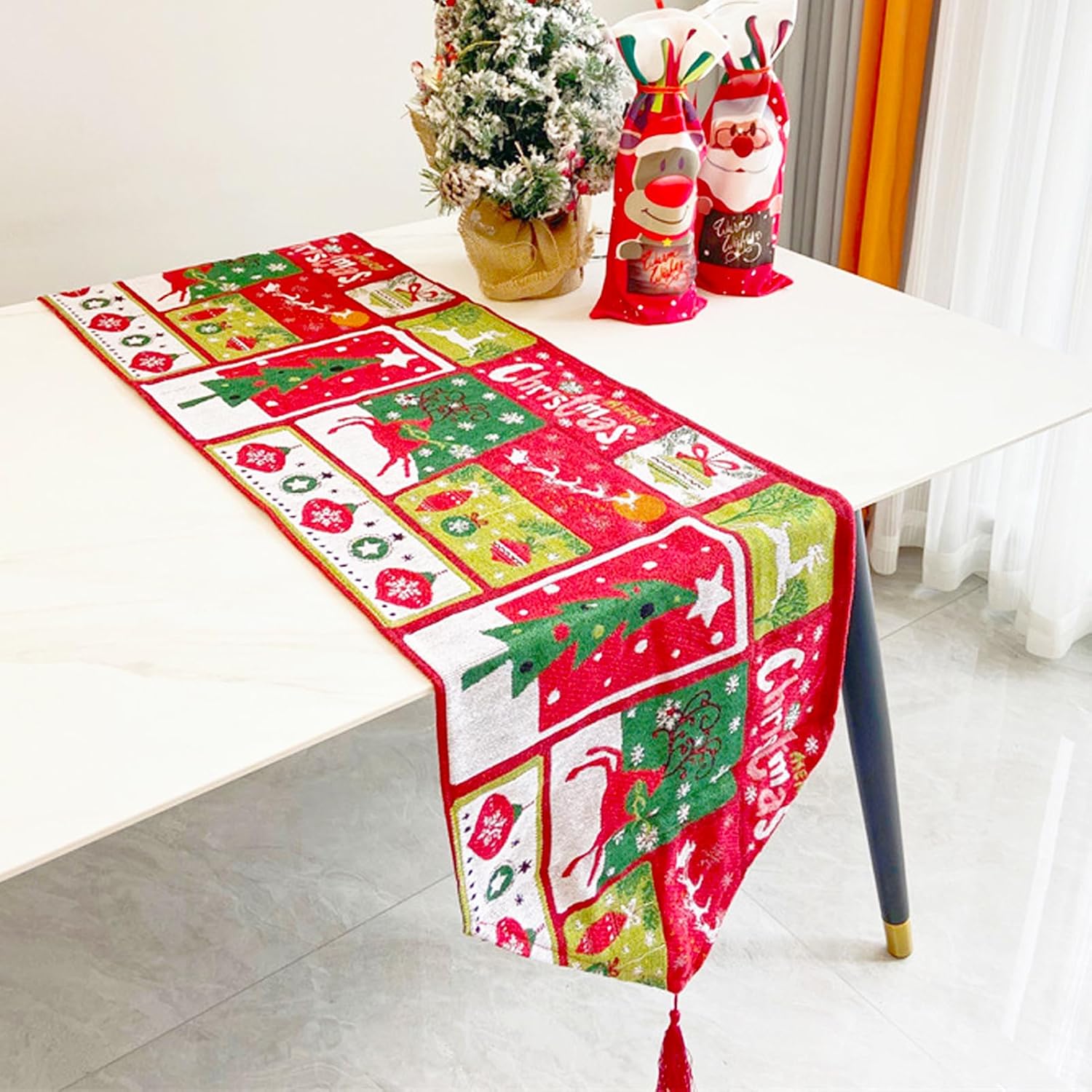 Traversa masa motiv Craciun, 193x32cm