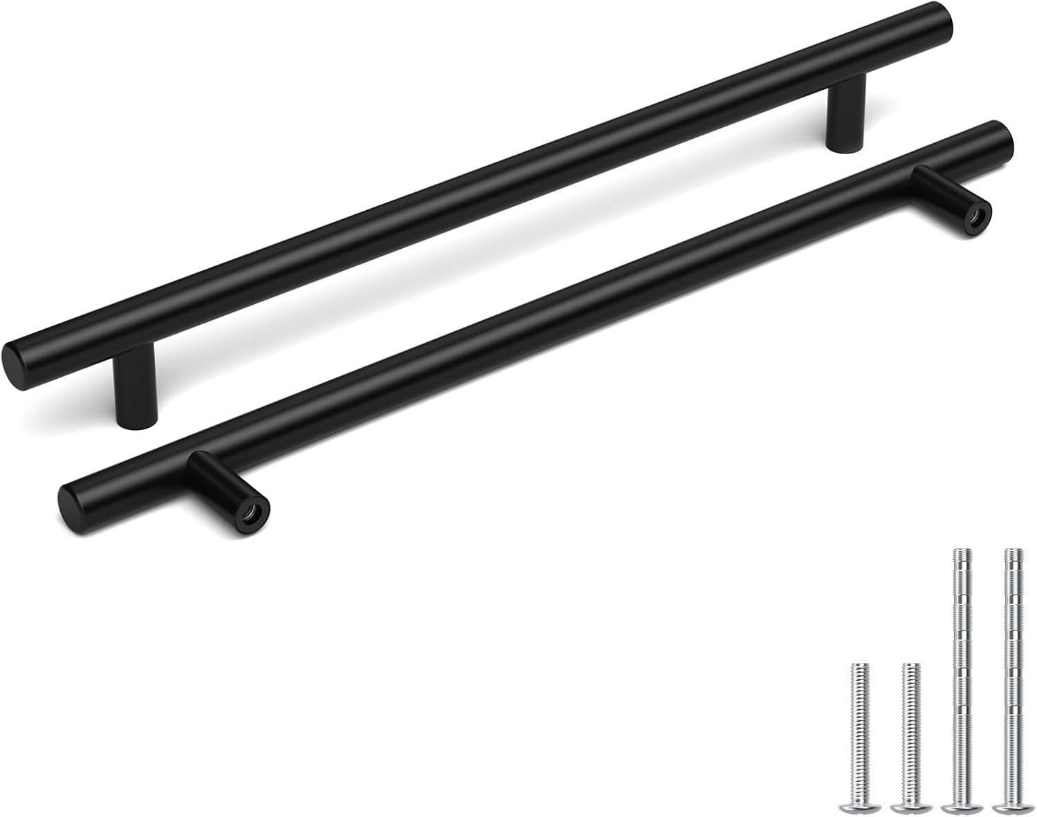 Maner mobila, Goldenwarm, 224(160)cm, inox, negru, set de 5
