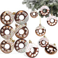 Set de 6 globuri brad Craciun, forma gogos, maro cu gliter