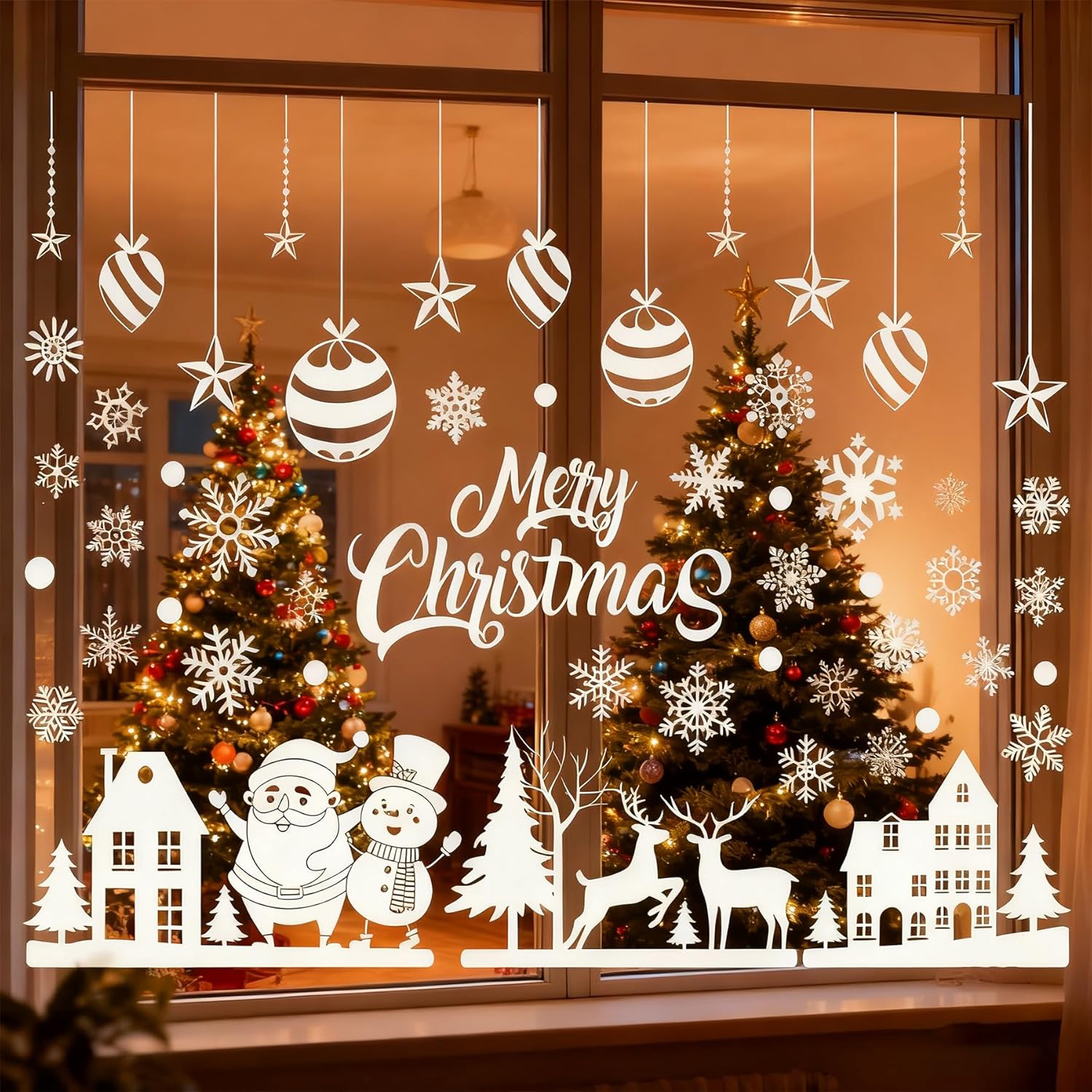 Stickere, autocolante pentru fereastra, Craciun, pachet de 9
