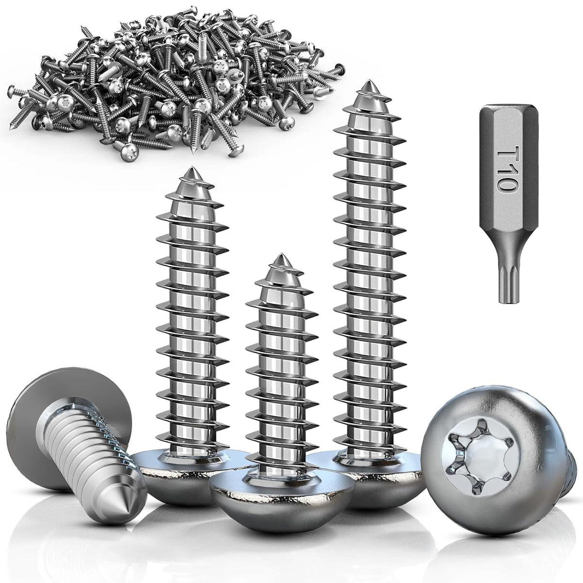 Suruburi inox A2, M4x10mm, surub cap plat, 100 buc