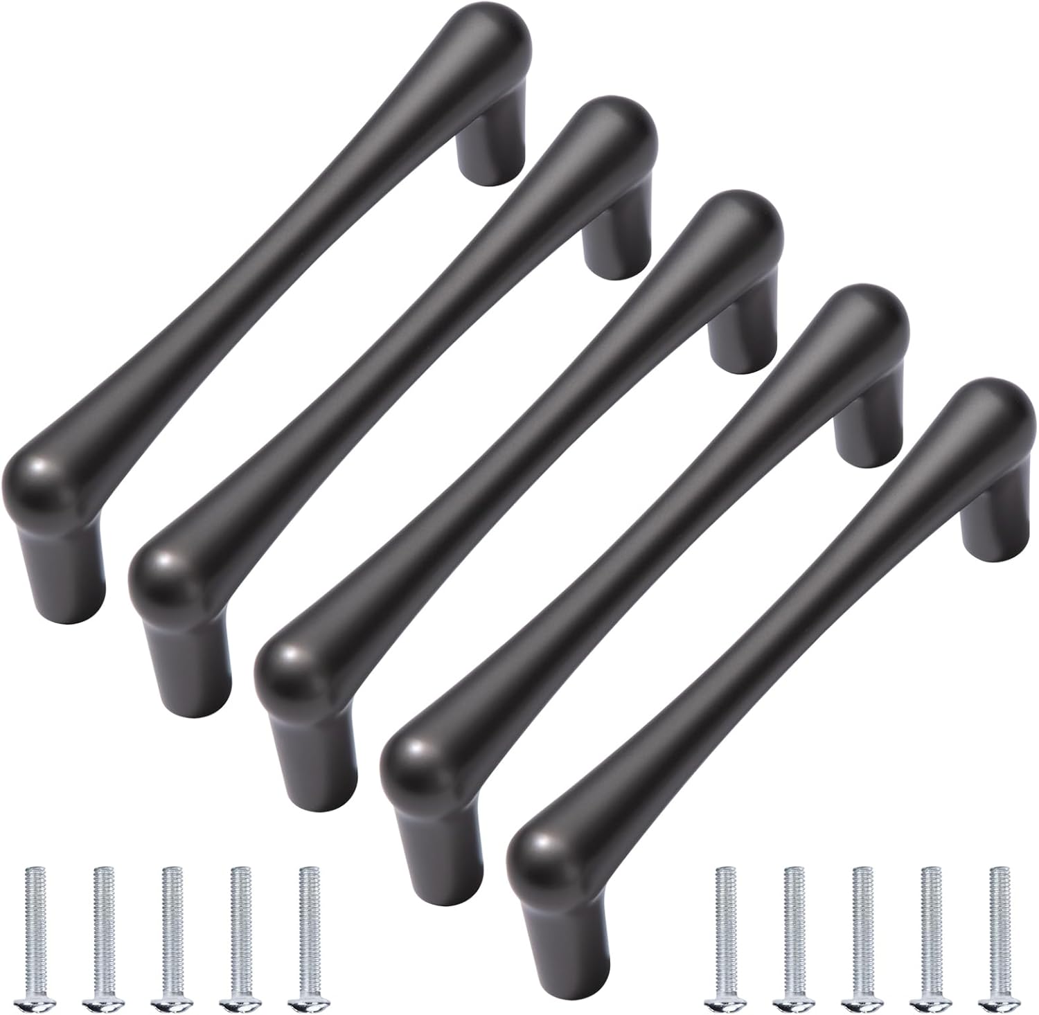 Pachet de 5 maner mobila 10.9cm (9.6cm), negru