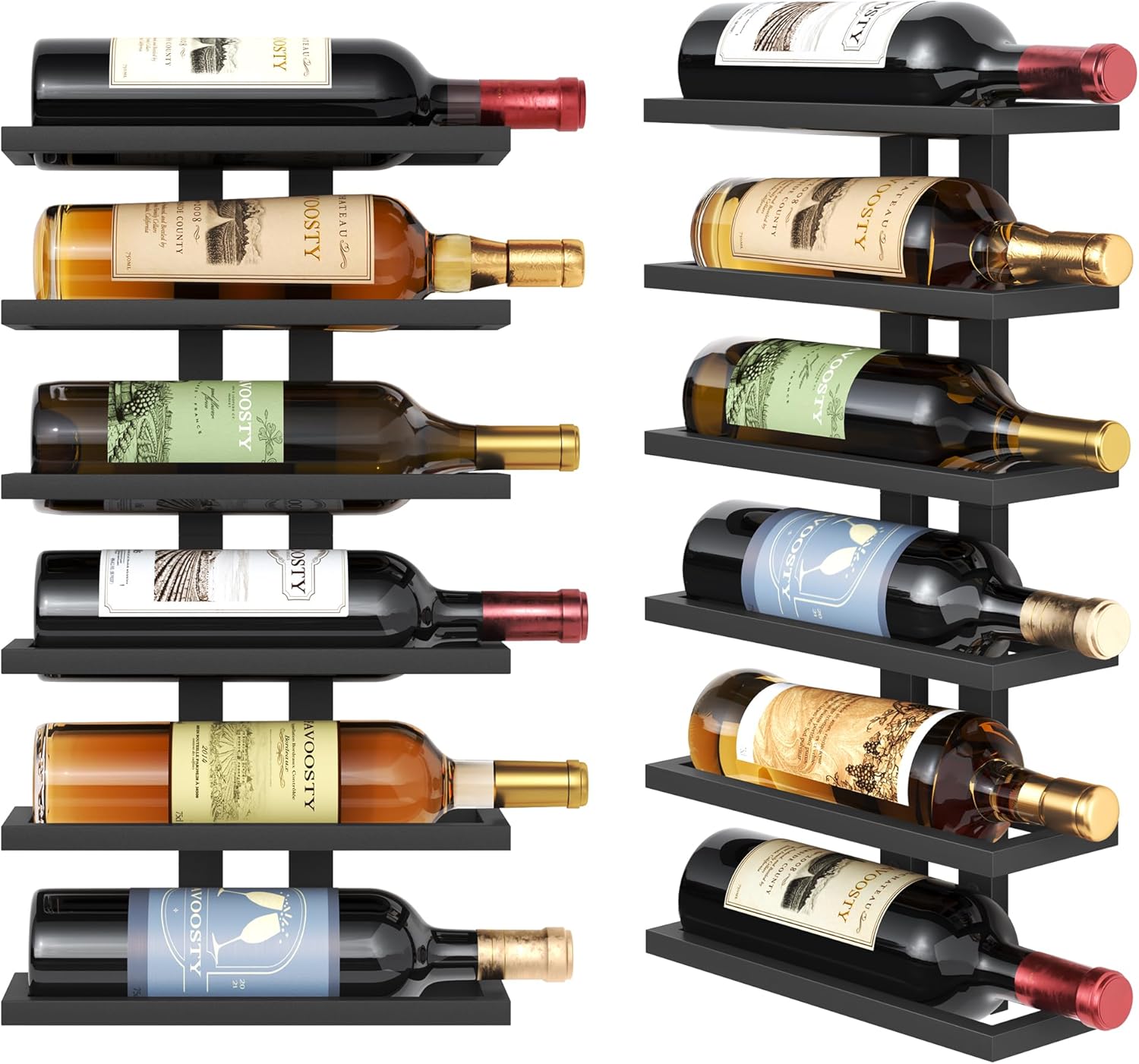 Suport sticle vin pe perete, 6 sticle, 27x9x53cm