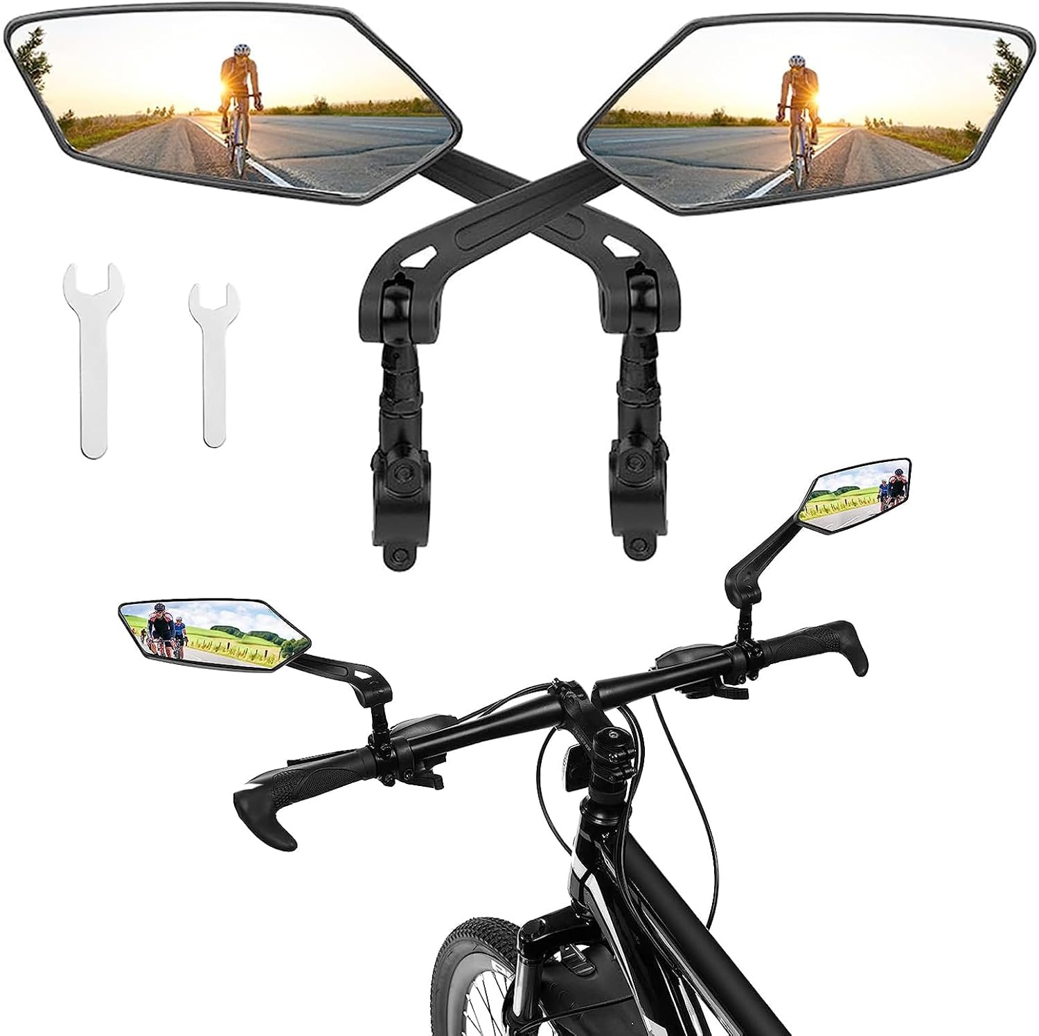 Oglinzi bicicleta, scuter, reglabile 360°, 15cm, set de 2