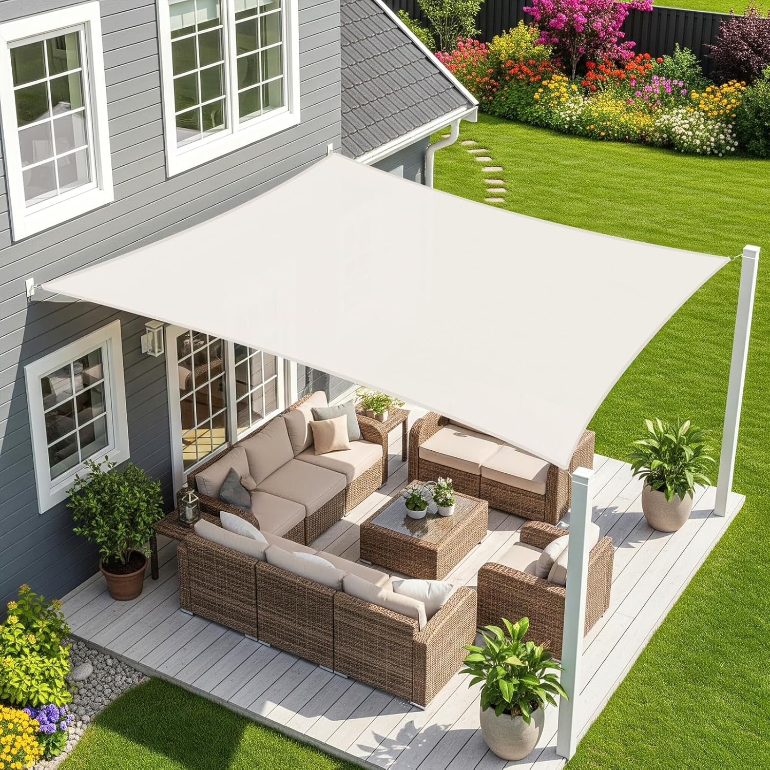 Copertina, protectie solara Sunnylax, impermeabil 3x5 m, crem