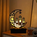 Lampă LED din lemn Decor Semiluna Lună Star