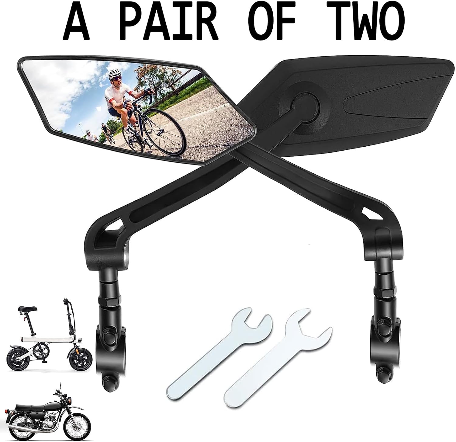 Oglinzi bicicleta, scuter, reglabile 360°, 15cm, set de 2