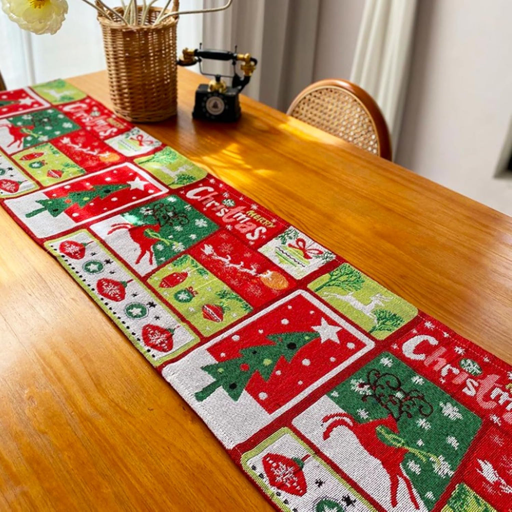 Traversa masa motiv Craciun, 193x32cm