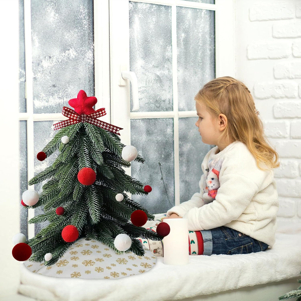 Brad Craciun artificial 40cm cu ornamente