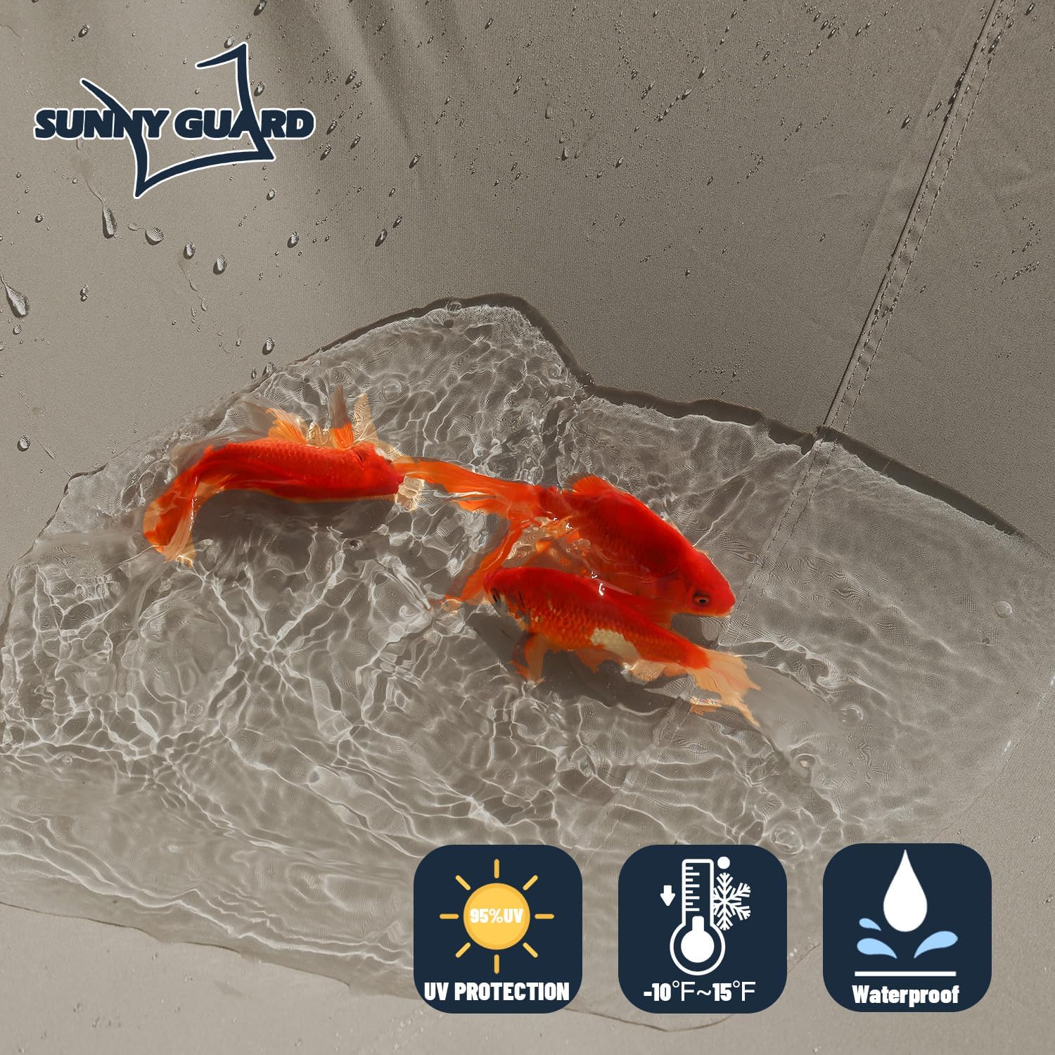 Copertina Sunny Guard, protectie solara impermeabil Premium 3x3x4.25m, maro-cenusiu