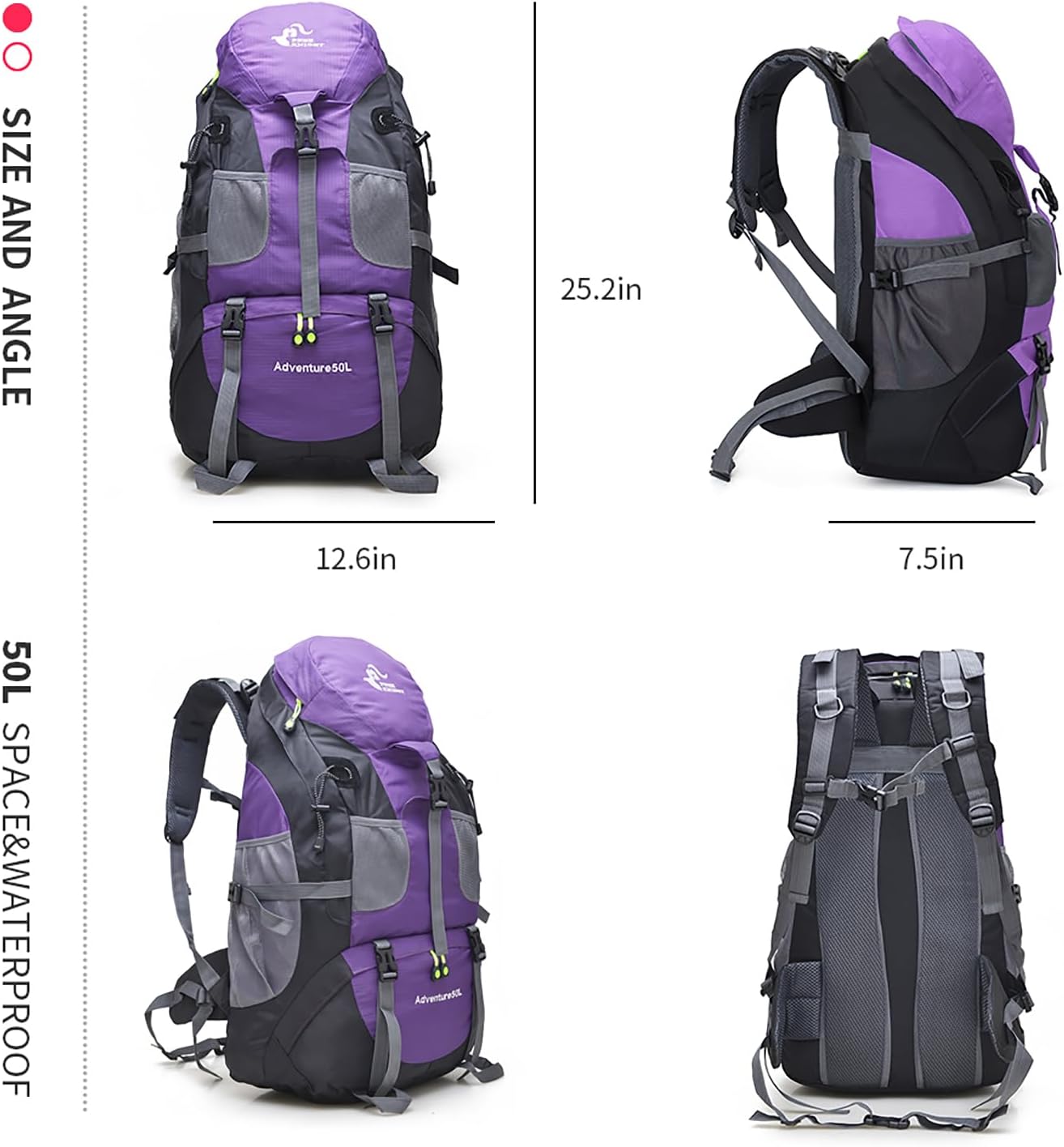 Rucsac Breash Adventure 50L, multifunctional, mov
