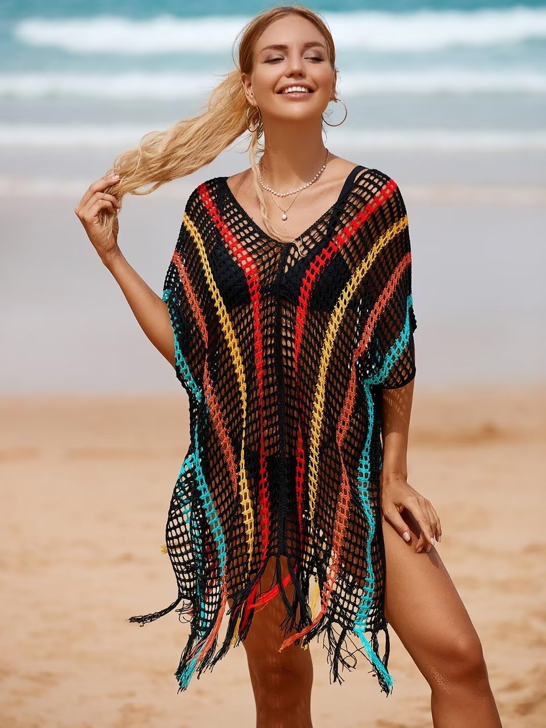Rochie de plaja, sexi, marime unica, multicolor