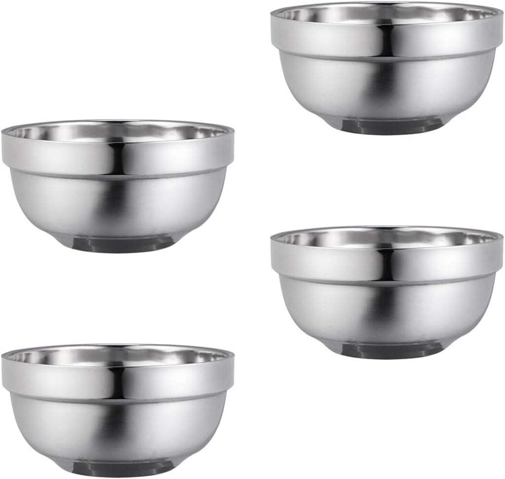 Set de 4 boluri inox 304, pereti dubli, 99g, 13x6.4cm