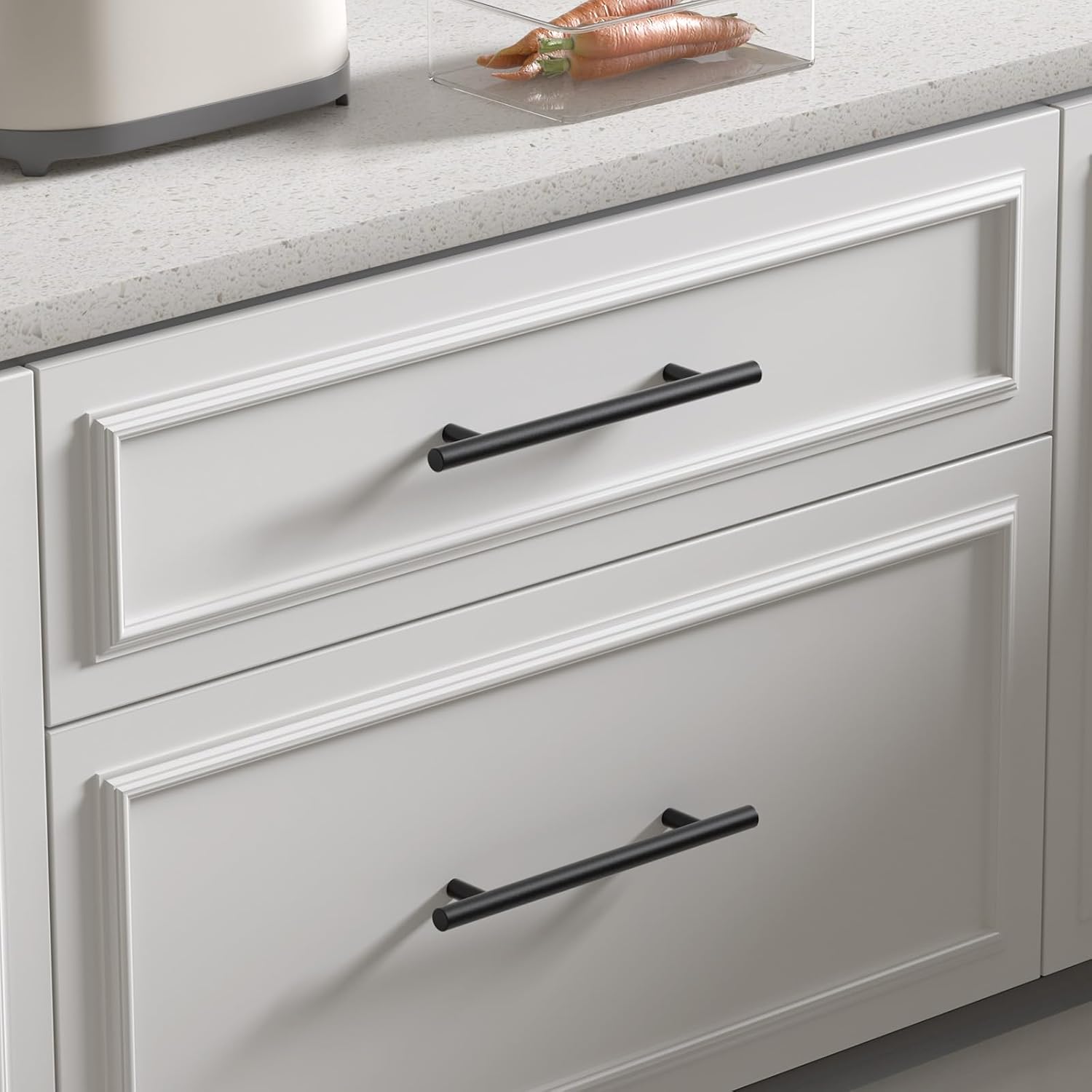 Maner mobila, Goldenwarm, 224(160)cm, inox, negru, set de 5