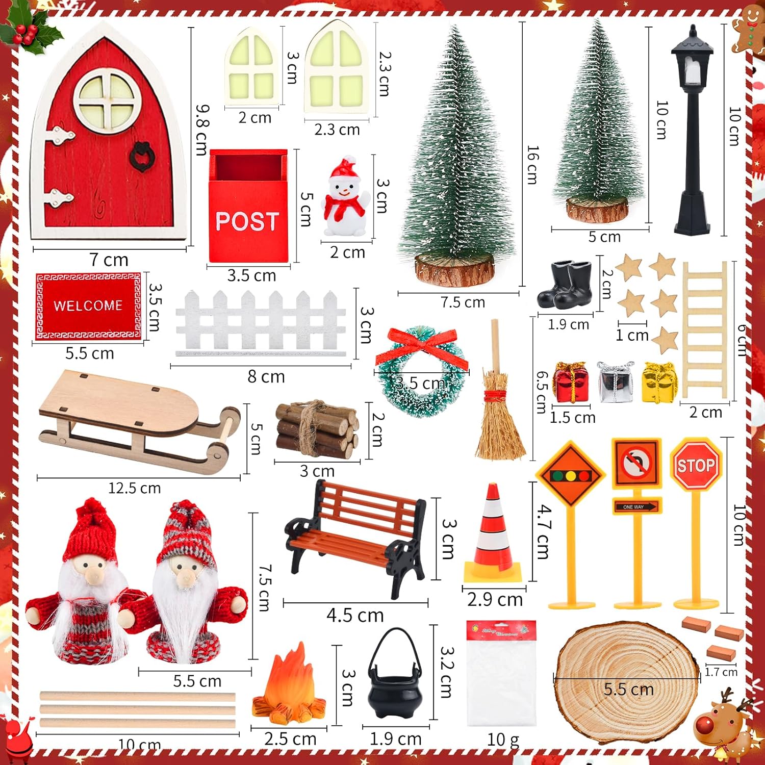 Deocatii, jucarie, Gnome, cadou set de 54buc, craciun