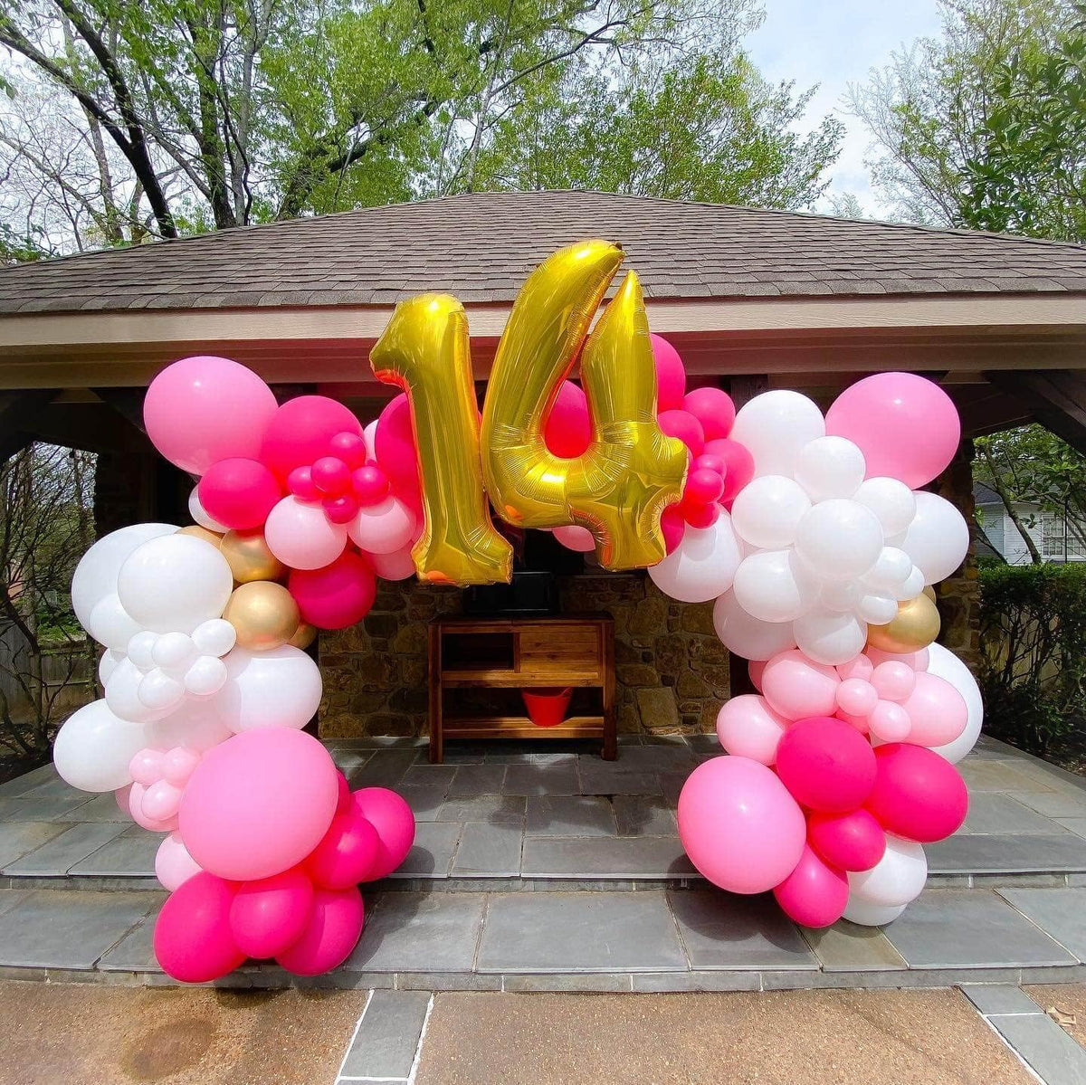 Balon Cifra 14 Auriu, 100 cm – Balon Mare din Folie pentru Aniversări, Petreceri și Decor