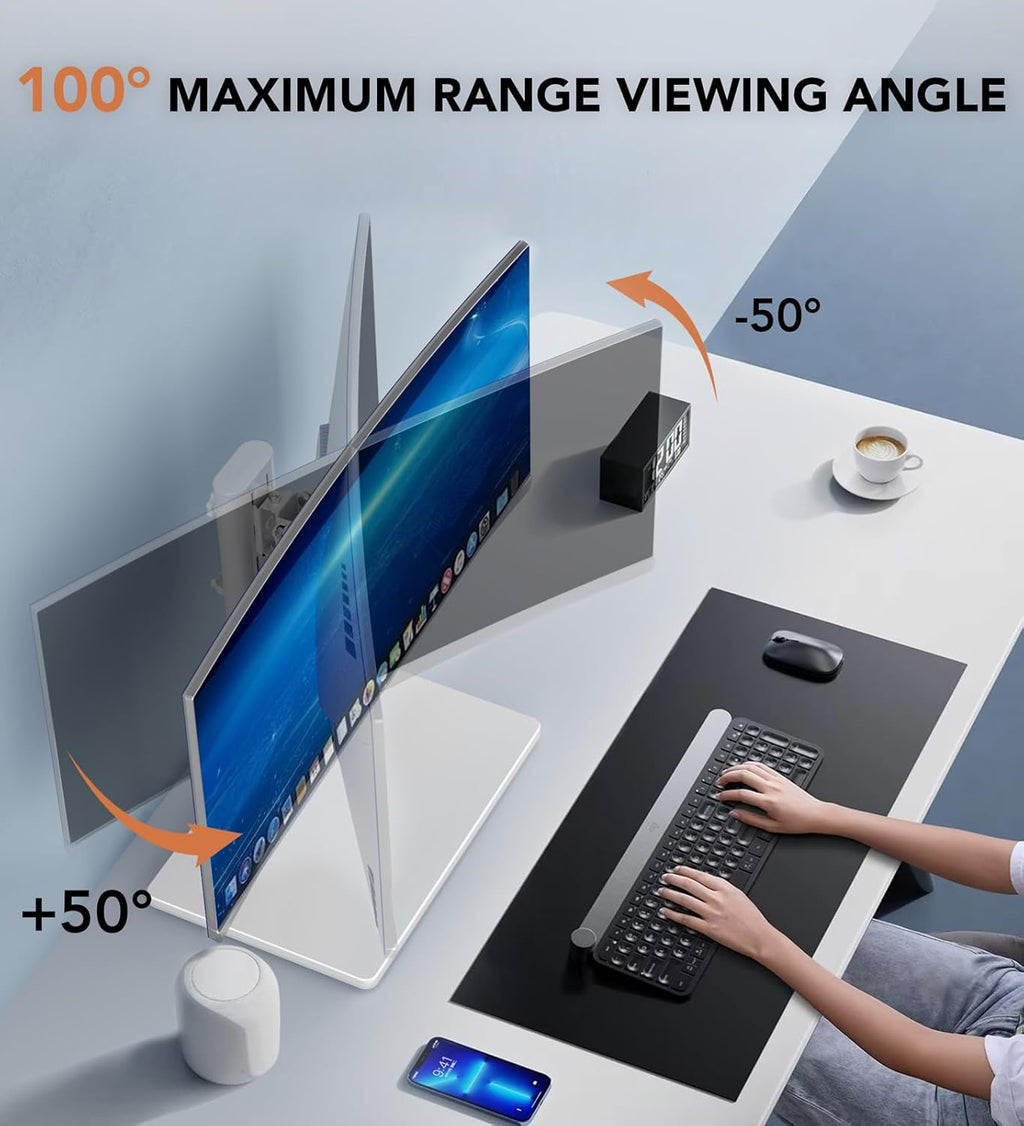Suport monitor Hemudu, reglabil, 13-32", alb