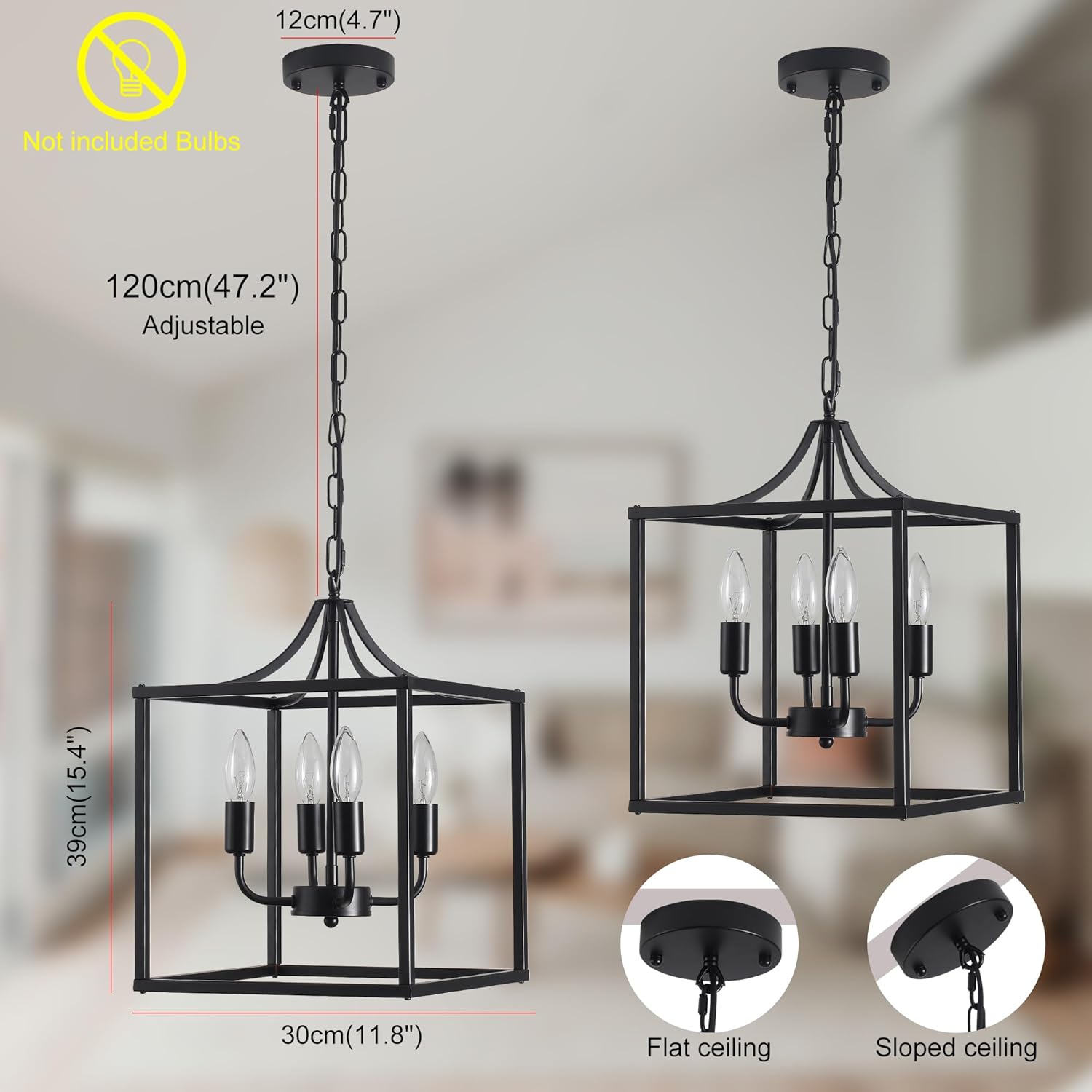 Candelabru Qcyuui model industrial 4 brate