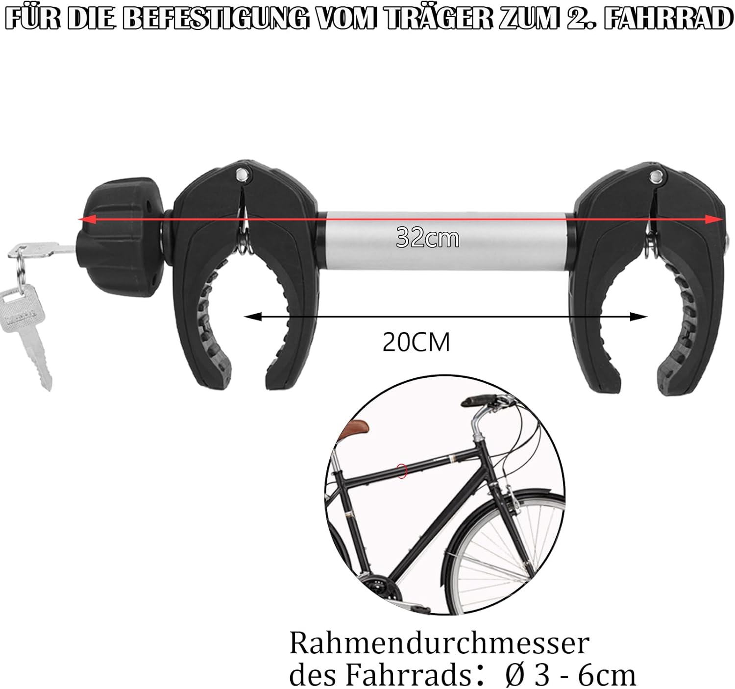 Bara siguranta transport biciclete, Sorlpv, 32cm