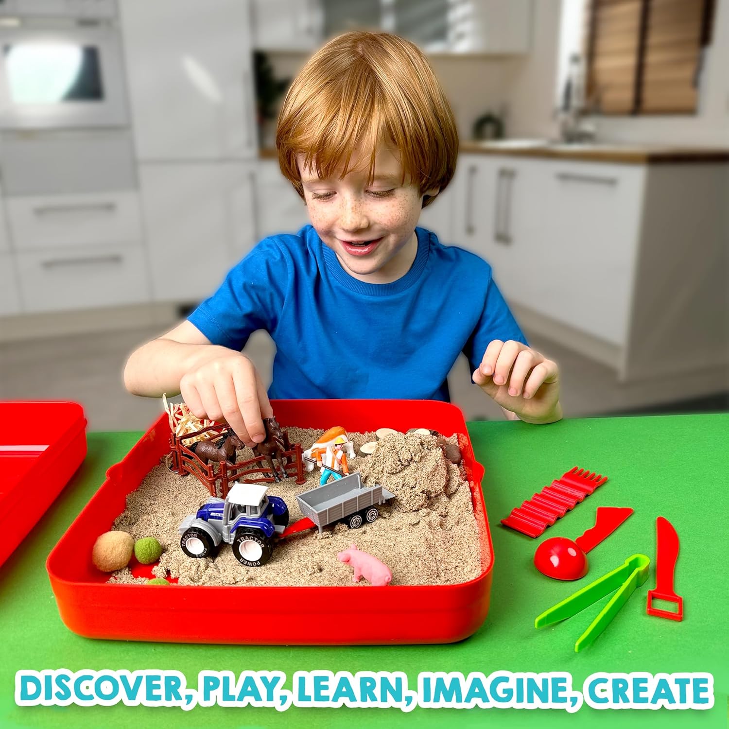 Jucarie creativa, ferma, animale, cu nisip, 3+