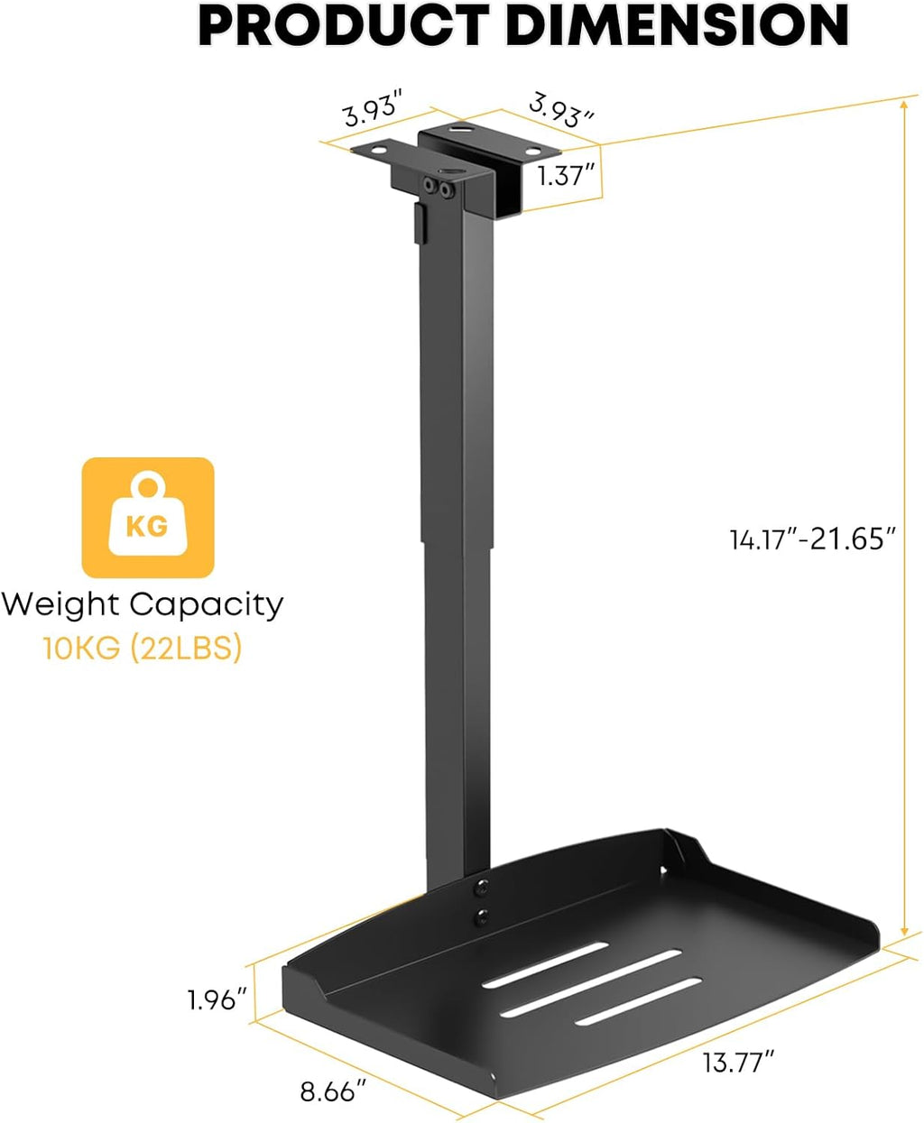 Suport proiector Putorsen, fixare tavan, max 10kg, negru