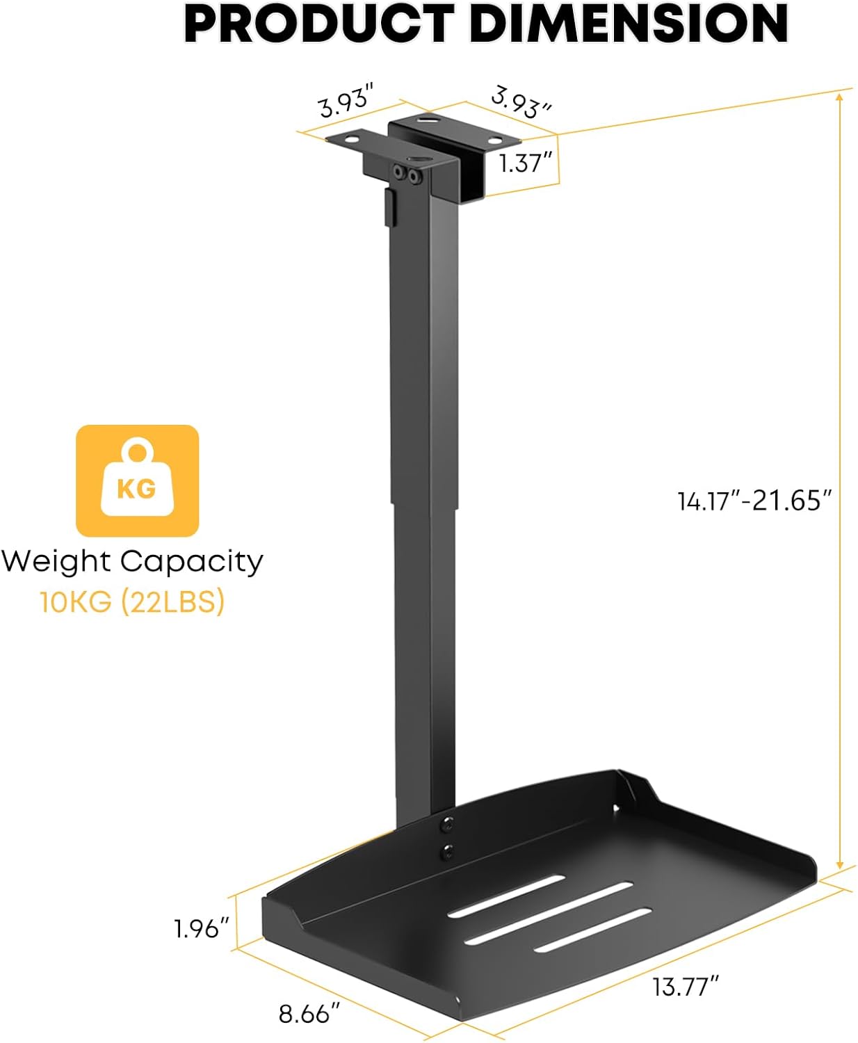 Suport proiector Putorsen, fixare tavan, max 10kg, negru