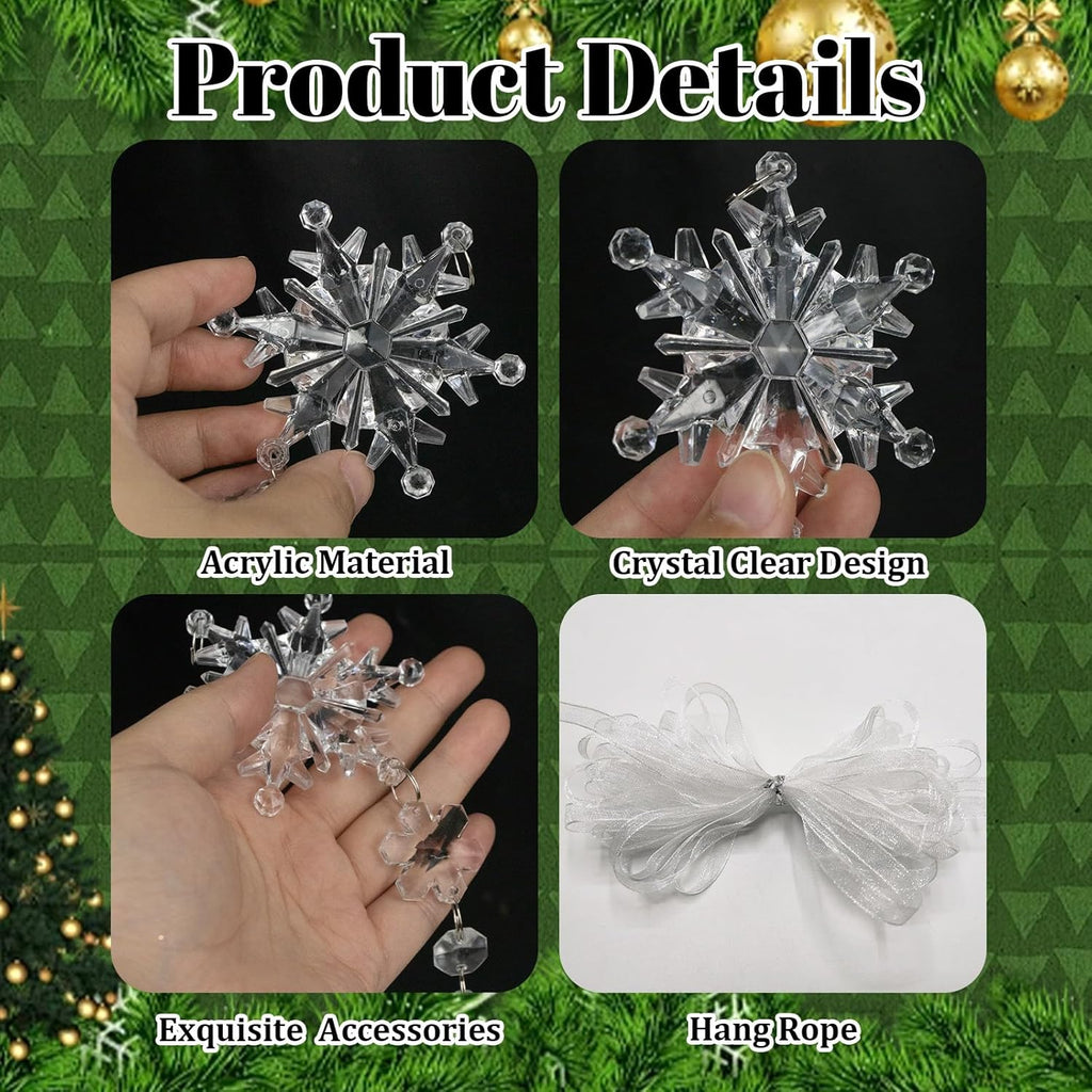 Set de 26 ornamente Craciun, decoratiuni diferite fome, acril