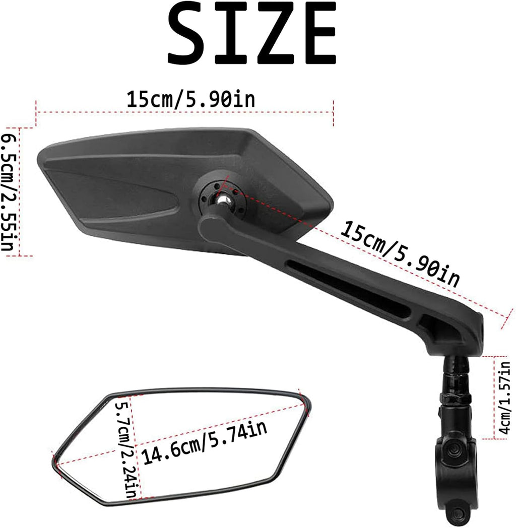 Oglinzi bicicleta, scuter, reglabile 360°, 15cm, set de 2