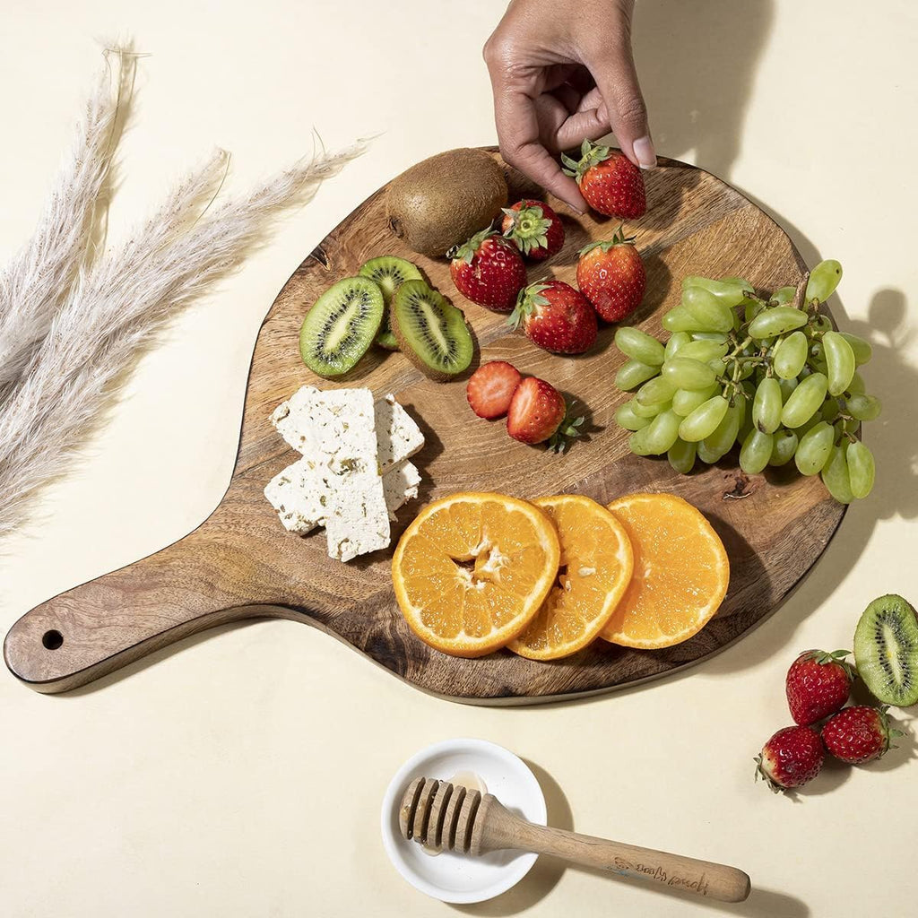 Tabla servire, placa lemn pizza, 40x28x2.5cm