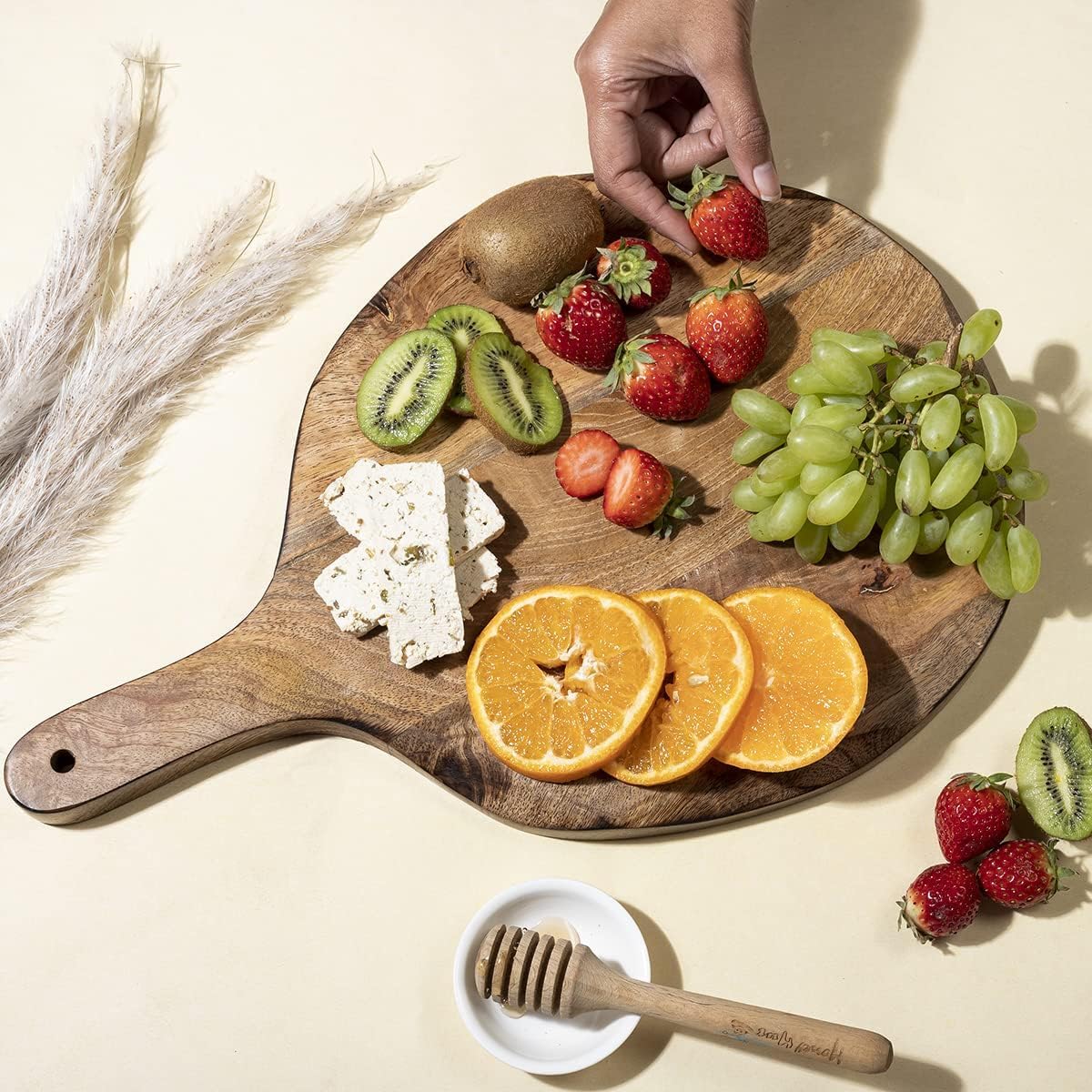 Tabla servire, placa lemn pizza, 40x28x2.5cm