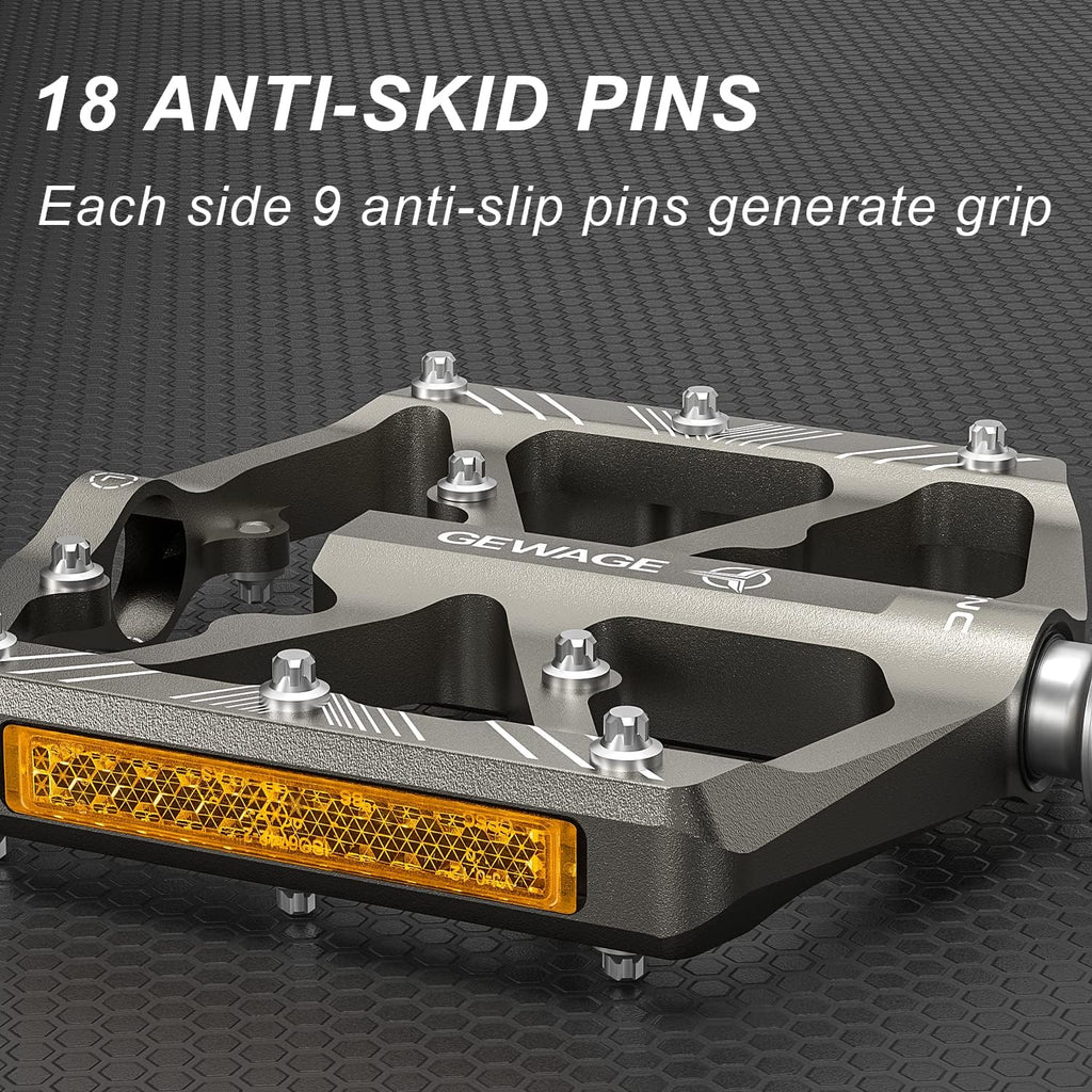 Pedale bicicleta aluminiu CNC, antiderapare benzi reflectorizante set de 2