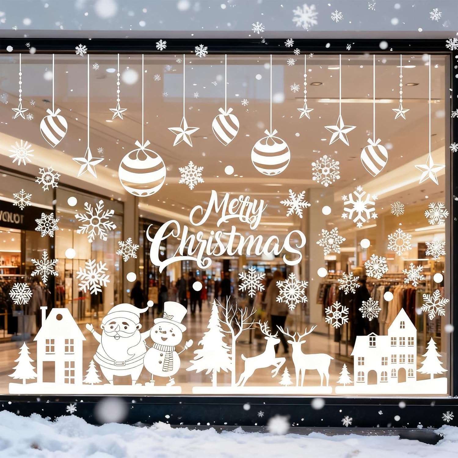 Stickere, autocolante pentru fereastra, Craciun, pachet de 9