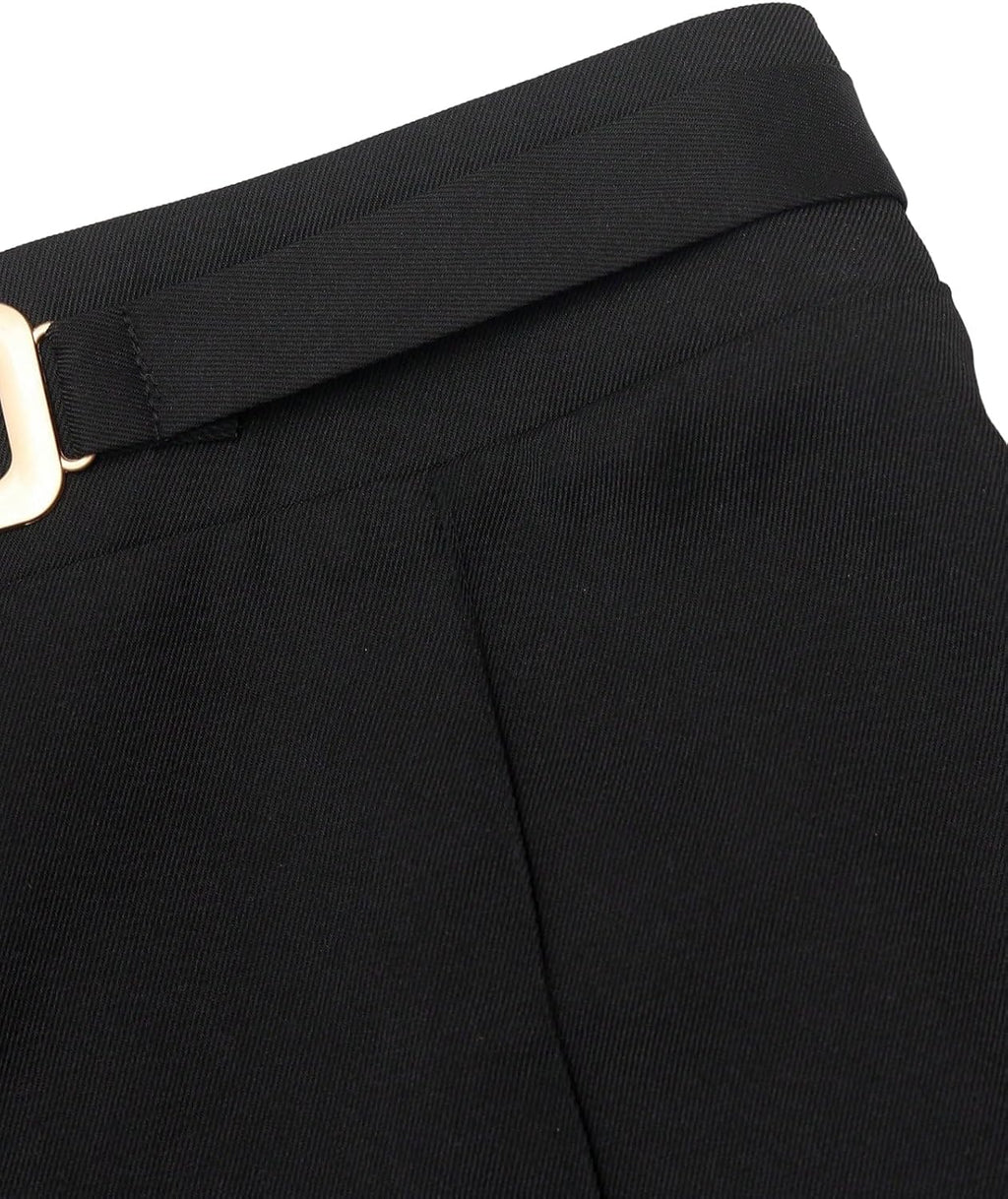 Pantaloni dama, elastic, casual lungi negru, L