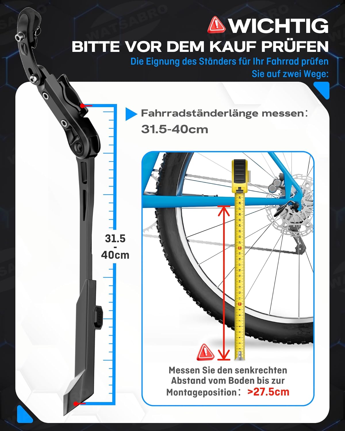Picior bicicleta 24-29` Watsabro, max 40cm