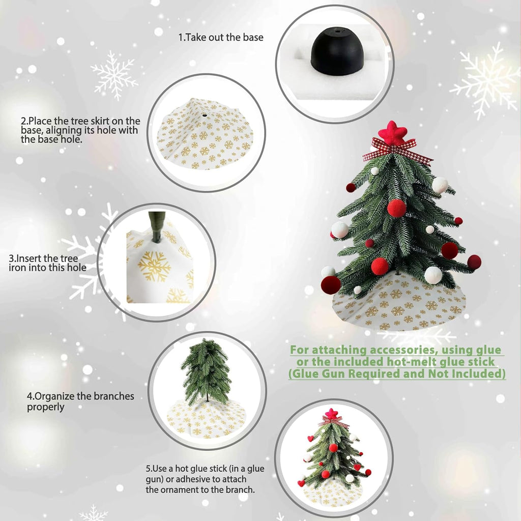 Brad Craciun artificial 40cm cu ornamente