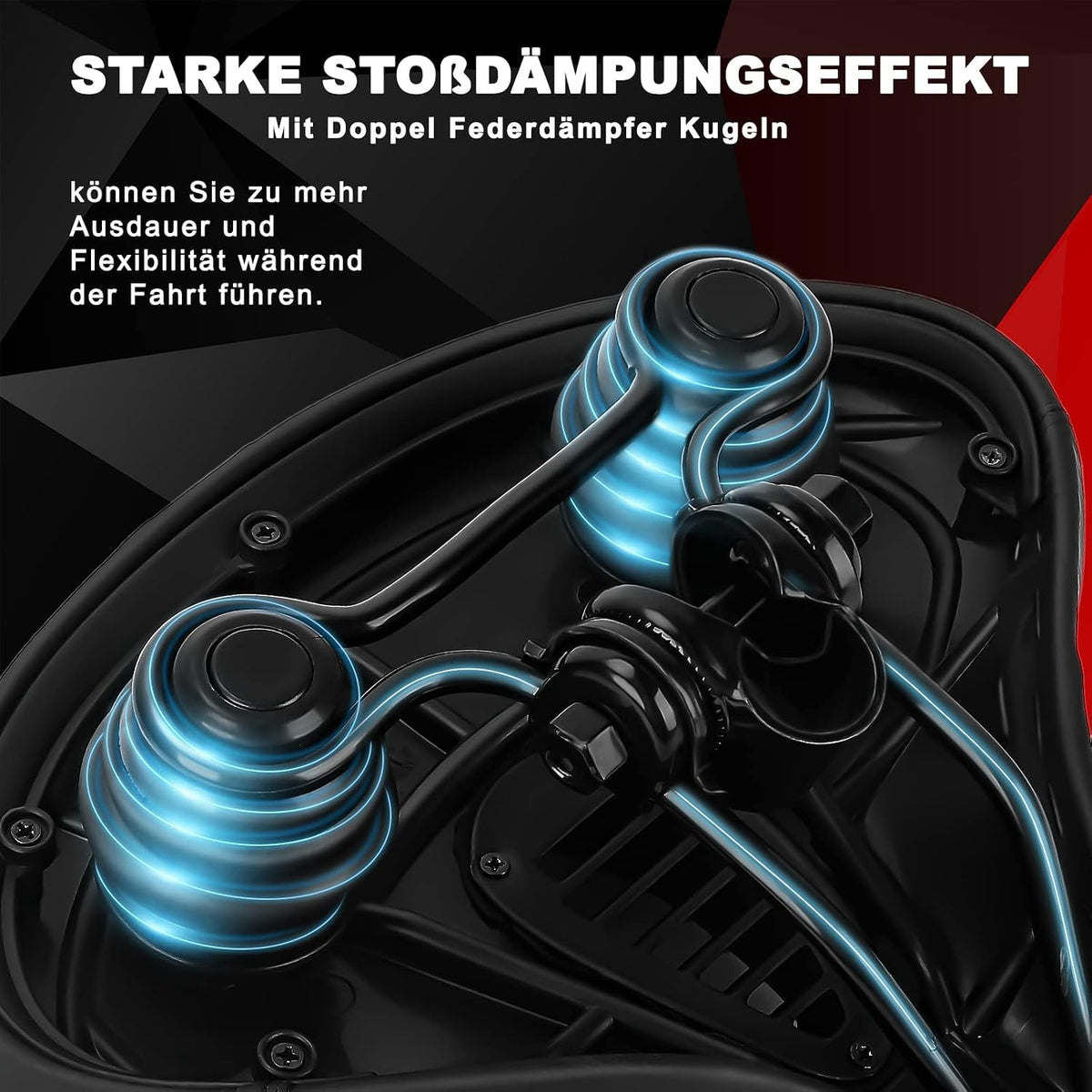 Șa de bicicletă ergonomică și extra lată TONBUX, cu spumă de memorie și suspensie