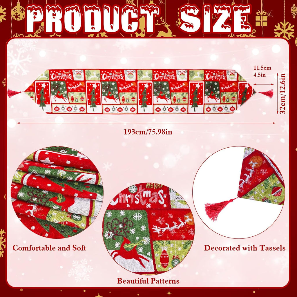 Traversa masa motiv Craciun, 193x32cm