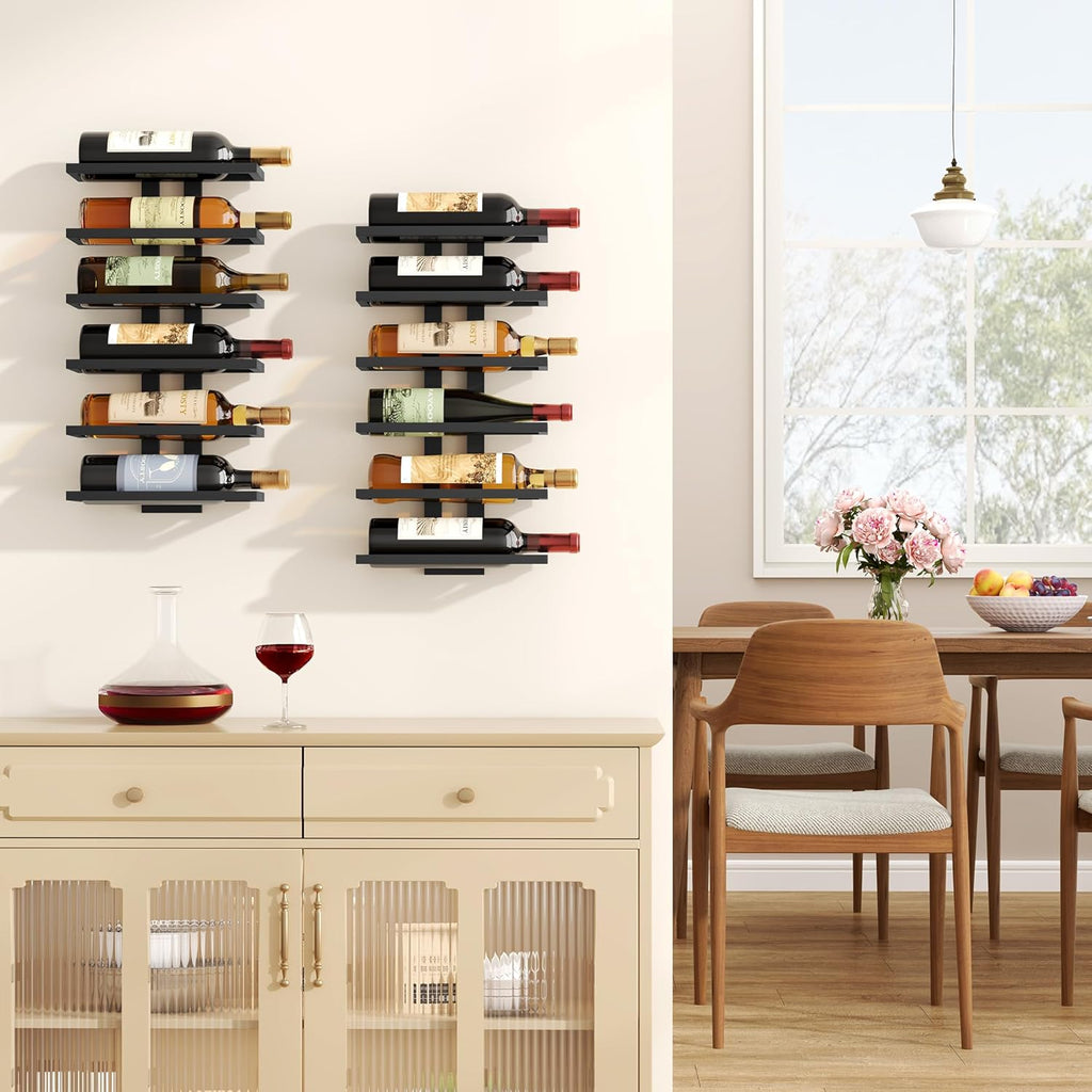 Suport sticle vin pe perete, 6 sticle, 27x9x53cm