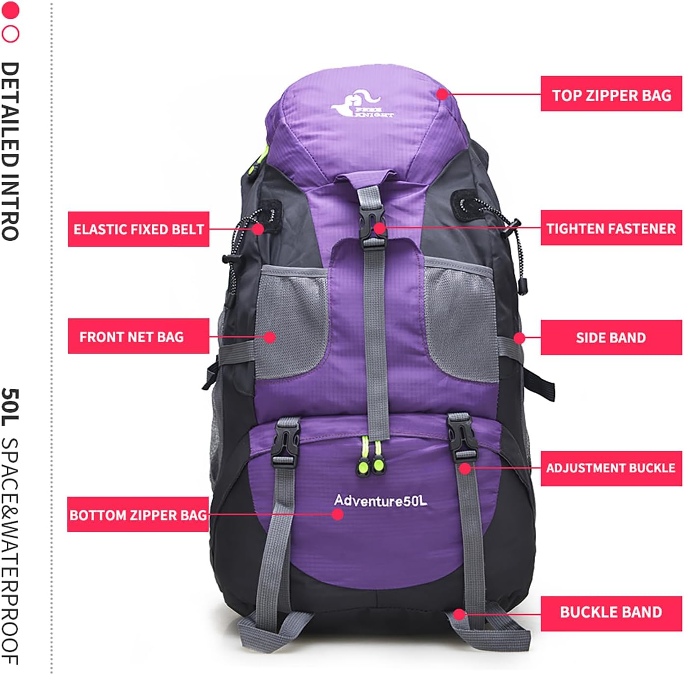 Rucsac Breash Adventure 50L, multifunctional, mov
