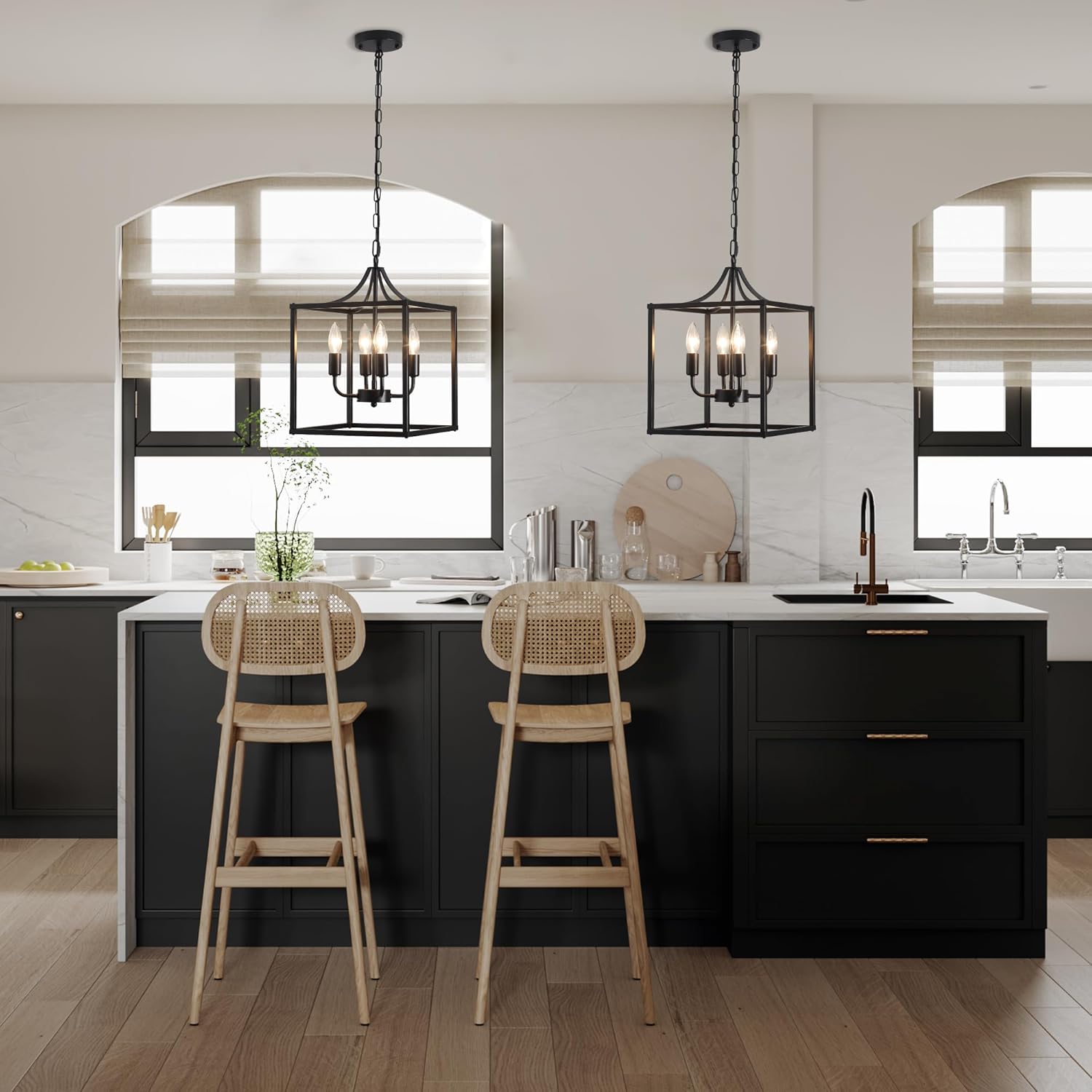 Candelabru Qcyuui model industrial 4 brate