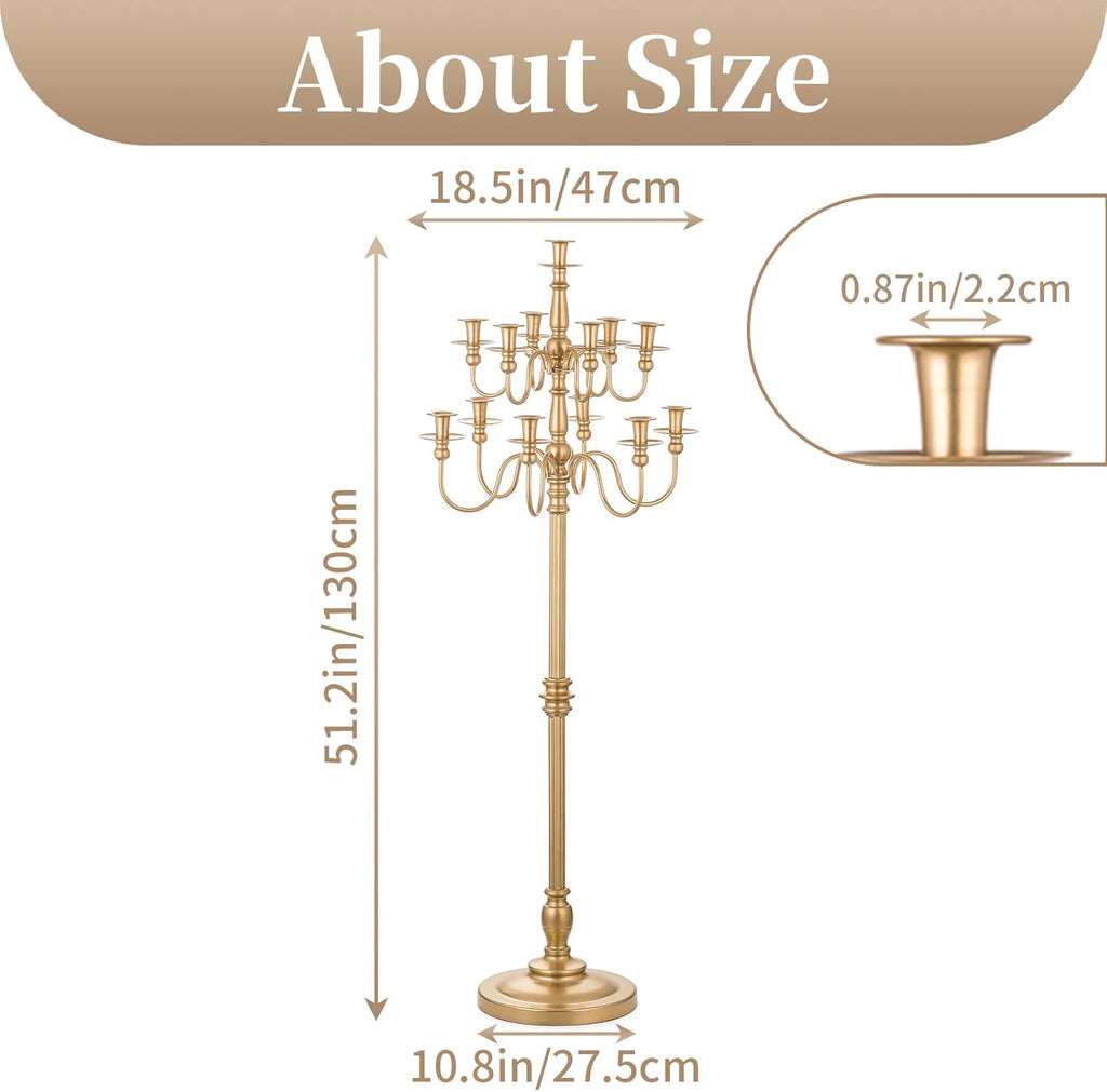 Sfesnic vintage, 13 brate, auriu, 130cm
