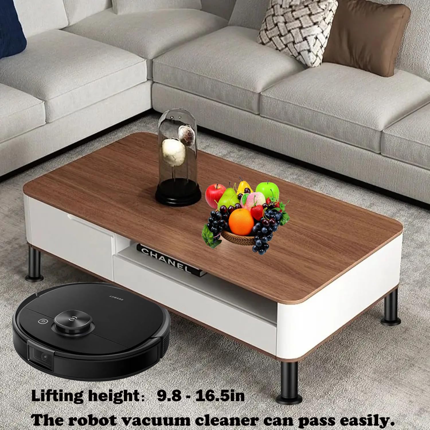 Set de 4 picioare mobilier, 25-42cm., negru(