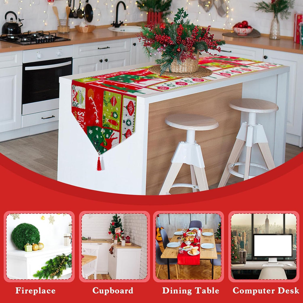 Traversa masa motiv Craciun, 193x32cm