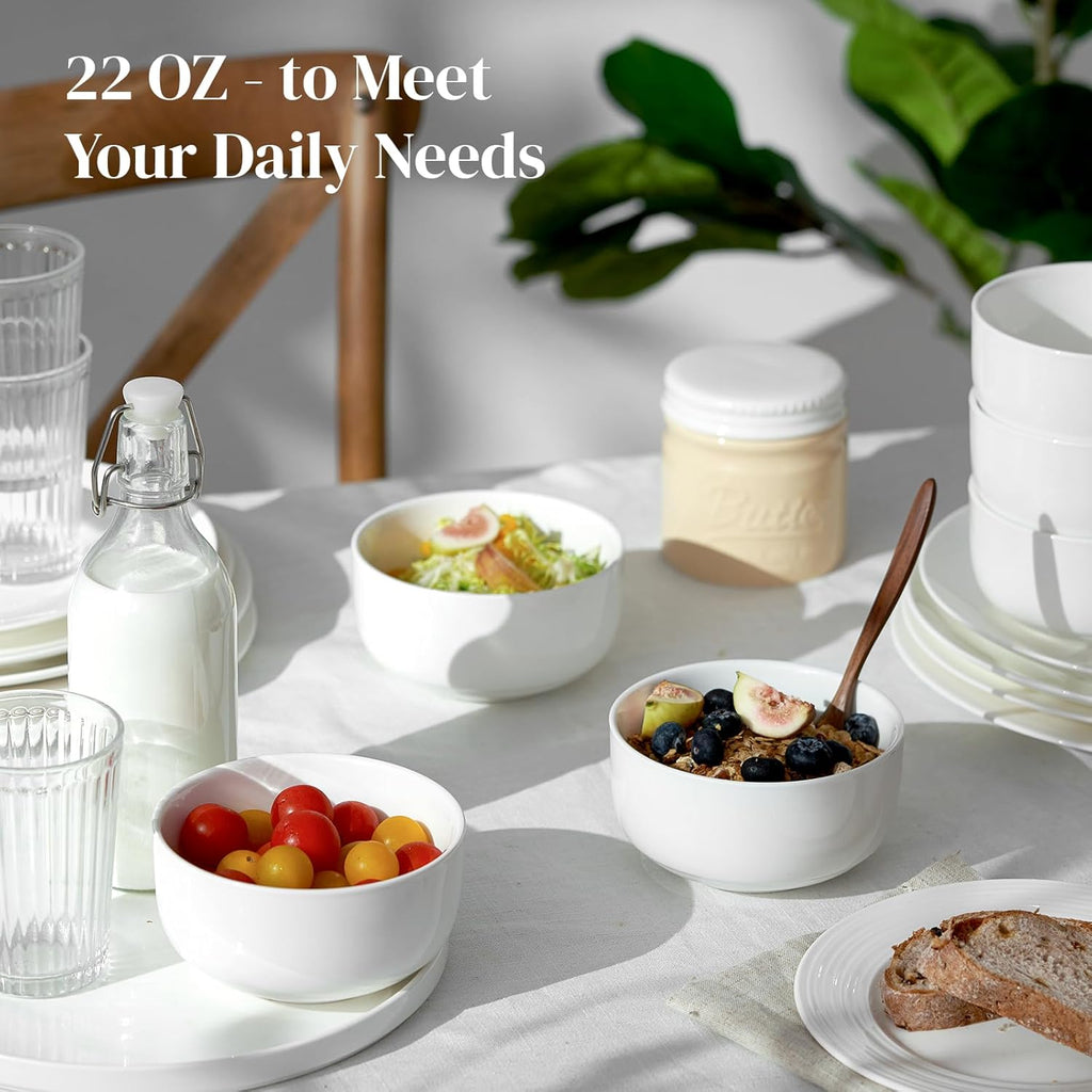 Set de 6 boluri ceramica pentru supa, cereale, orez, 13.3cm